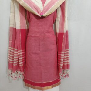 Mangalagiri Pure Handloom Cotton Zari  Border Dress Material Set (Unstiched)