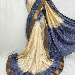 Mangalagiri Pattu Shibhori Dyeing Small jari Border Sarees