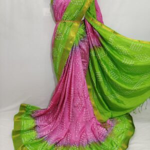 Mangalagiri Pattu Shibhori Dyeing Small jari Border Sarees