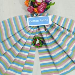 Mangalagiri Cotton Stripe Fabric (Unstiched)