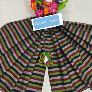 Mangalagiri Cotton Stripe Fabric (Unstiched)