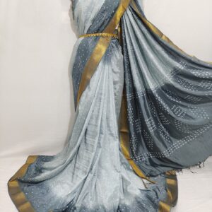 Mangalagiri Pattu Shibhori Dyeing Small jari Border Sarees