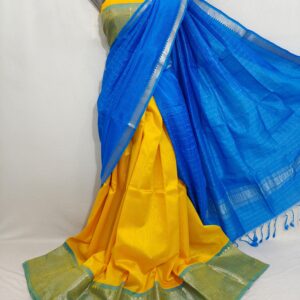 Mangalgiri Exclusive Pattu Kanchi Border Middle Check Voni Lehenga Sets