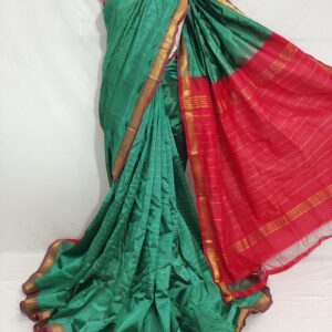 Mangalagiri Pattu Zari Border Middle Zari Check Sarees