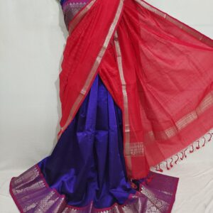 Mangalgiri Exclusive Pattu Kanchi Border Middle Check Voni Lehenga Sets