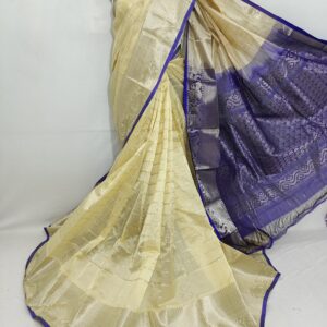 Mangalagiri pure Pattu Kanchi Border all over check s Buta work Sarees