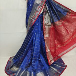 Mangalagiri pure Pattu Kanchi Border all over check s Buta work Sarees
