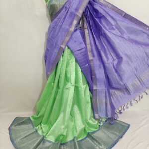 Mangalgiri Exclusive Pattu Kanchi Border Middle Check Voni Lehenga Sets