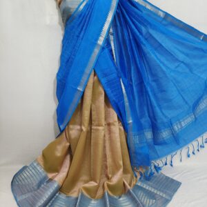 Mangalgiri Exclusive Pattu Kanchi Border Middle Check Voni Lehenga Sets