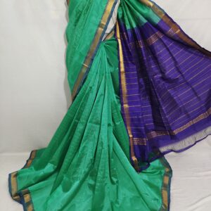 Mangalagiri Pattu Zari Border Middle Zari Check Sarees