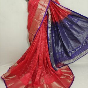 Mangalagiri pure Pattu Kanchi Border all over check s Buta work Sarees