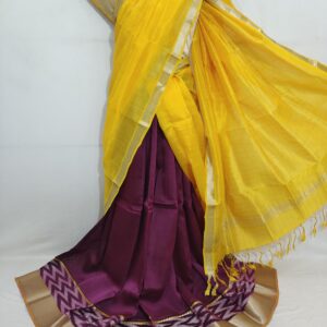 Mangalgiri Exclusive Pattu Pochampalli Border Middle Check Voni Lehenga Sets