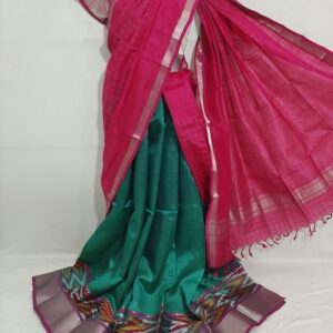 Mangalgiri Exclusive Pattu Pochampalli Border Middle Check Voni Lehenga Sets