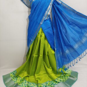 Mangalgiri Exclusive Pattu Pochampalli Border Middle Check Voni Lehenga Sets