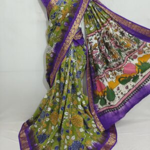 Mangalagiri Kalamkari Cotton Sarees