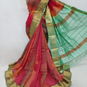 Mangalagiri Pattu Zari Border Ekkat Sarees