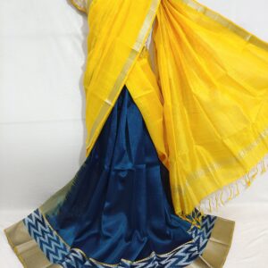 Mangalgiri Exclusive Pattu Pochampalli Border Middle Check Voni Lehenga Sets