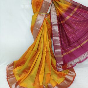 Mangalagiri Pattu Zari Border Ekkat Sarees