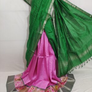 Mangalgiri Exclusive Pattu Pochampalli Border Middle Check Voni Lehenga Sets