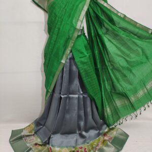 Mangalgiri Exclusive Pattu Pochampalli Border Middle Check Voni Lehenga Sets