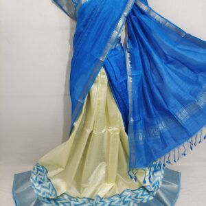 Mangalgiri Exclusive Pattu Pochampalli Border Middle Check Voni Lehenga Sets